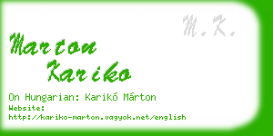 marton kariko business card