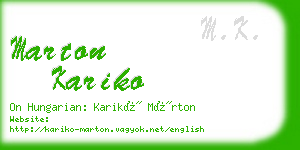 marton kariko business card